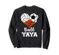 Ball Yaya Heart Funny Volleyball Sweatshirt - Novelty Apparel for Adults