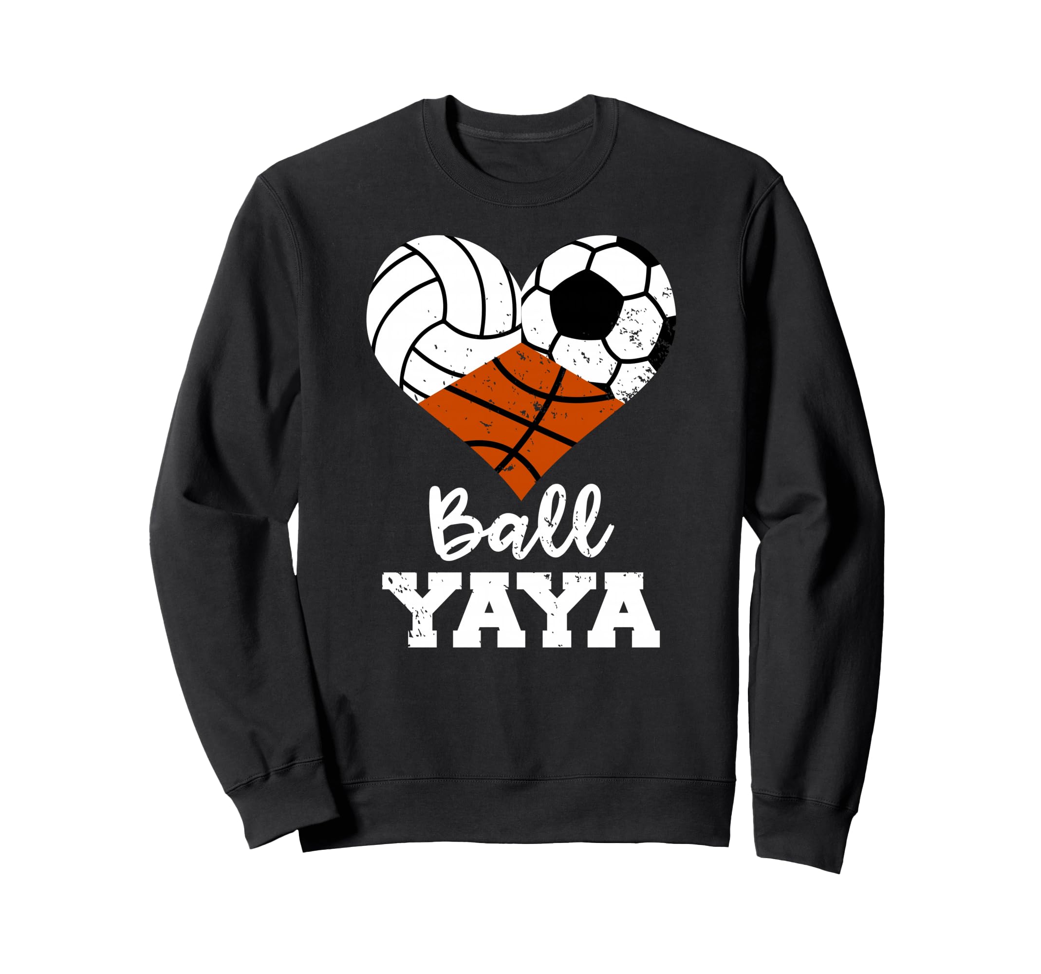 Ball Yaya Heart Funny Volleyball Sweatshirt - Novelty Apparel for Adults