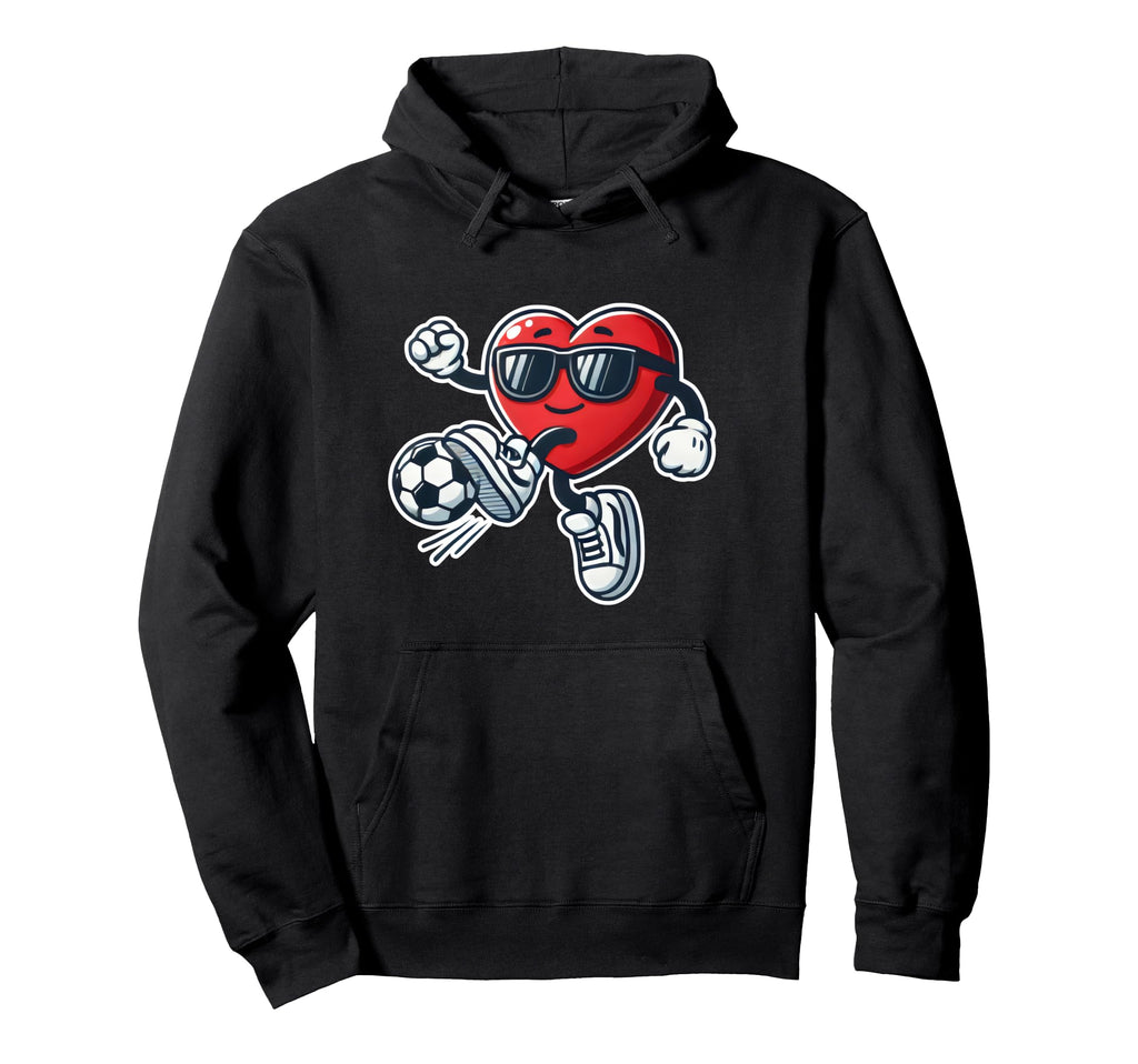 Soccer Is My Valentine Heart Valentines Hoodie - Graphic Print for Adults