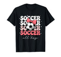 Groovy Soccer Coquette Bow Soccer All Day T-Shirt - Minimalist Print Unisex