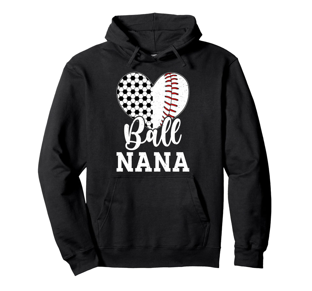 Ball Nana Grandma Heart Baseball Hoodie - Aesthetic Graphic Men Women