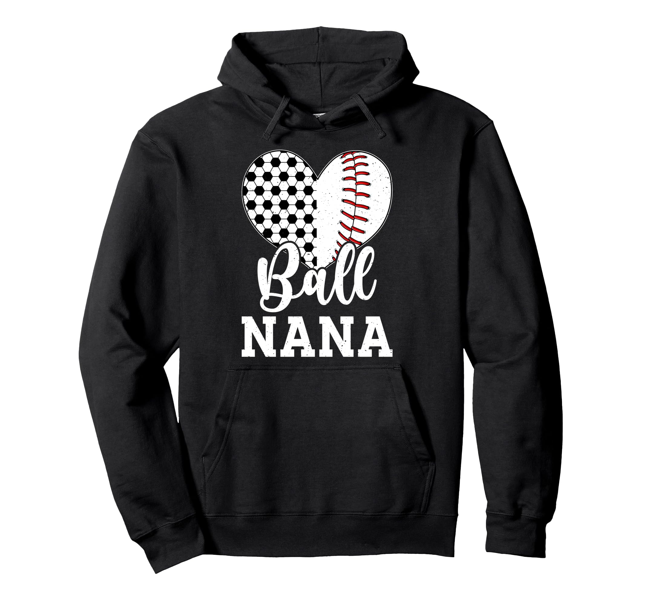 Ball Nana Grandma Heart Baseball Hoodie - Aesthetic Graphic Men Women