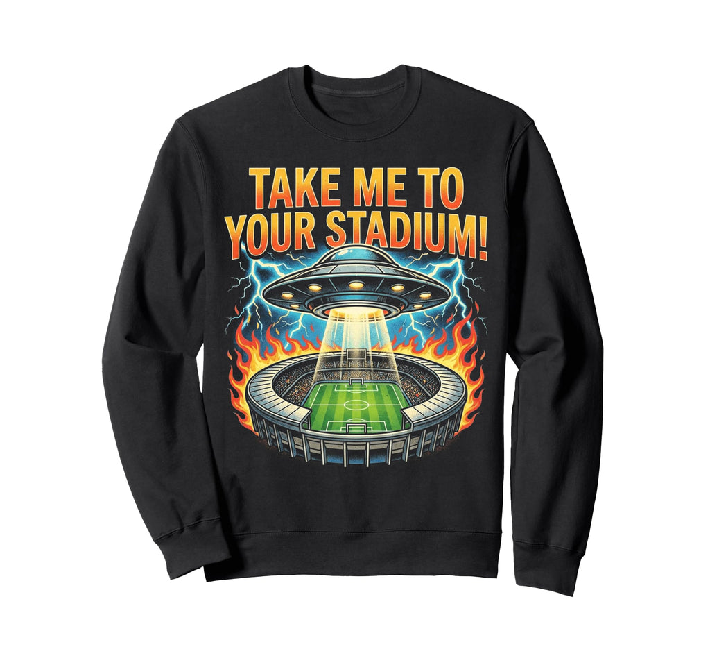 Funny Soccer Ufo Alien Sci Fi Football Sweatshirt - Minimalist Print Unisex