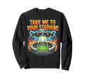 Funny Soccer Ufo Alien Sci Fi Football Sweatshirt - Minimalist Print Unisex