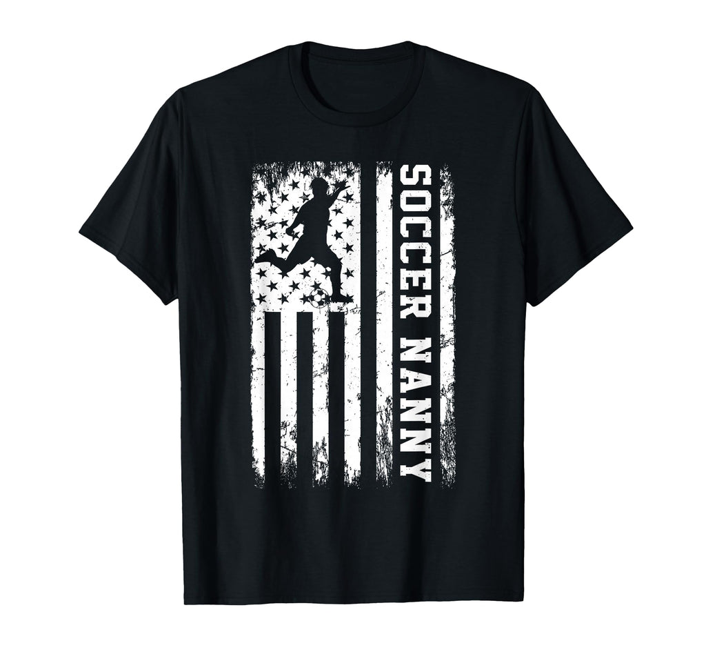 Soccer Nanny Usa American Flag T-Shirt - Fun Novelty Design Unisex