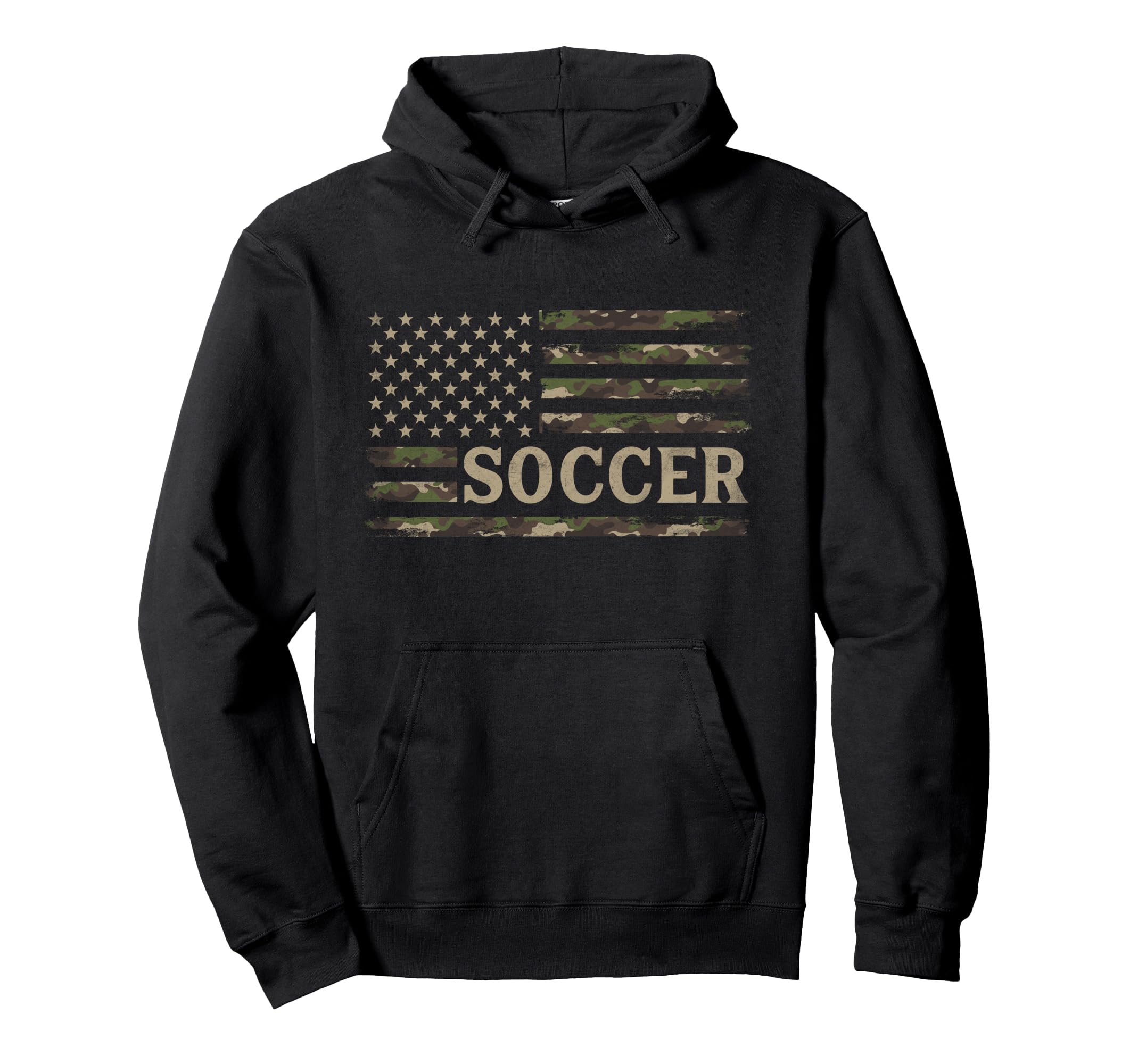 Camo Soccer Camourflage Usa Flag Hoodie - Custom Art Print for Adults