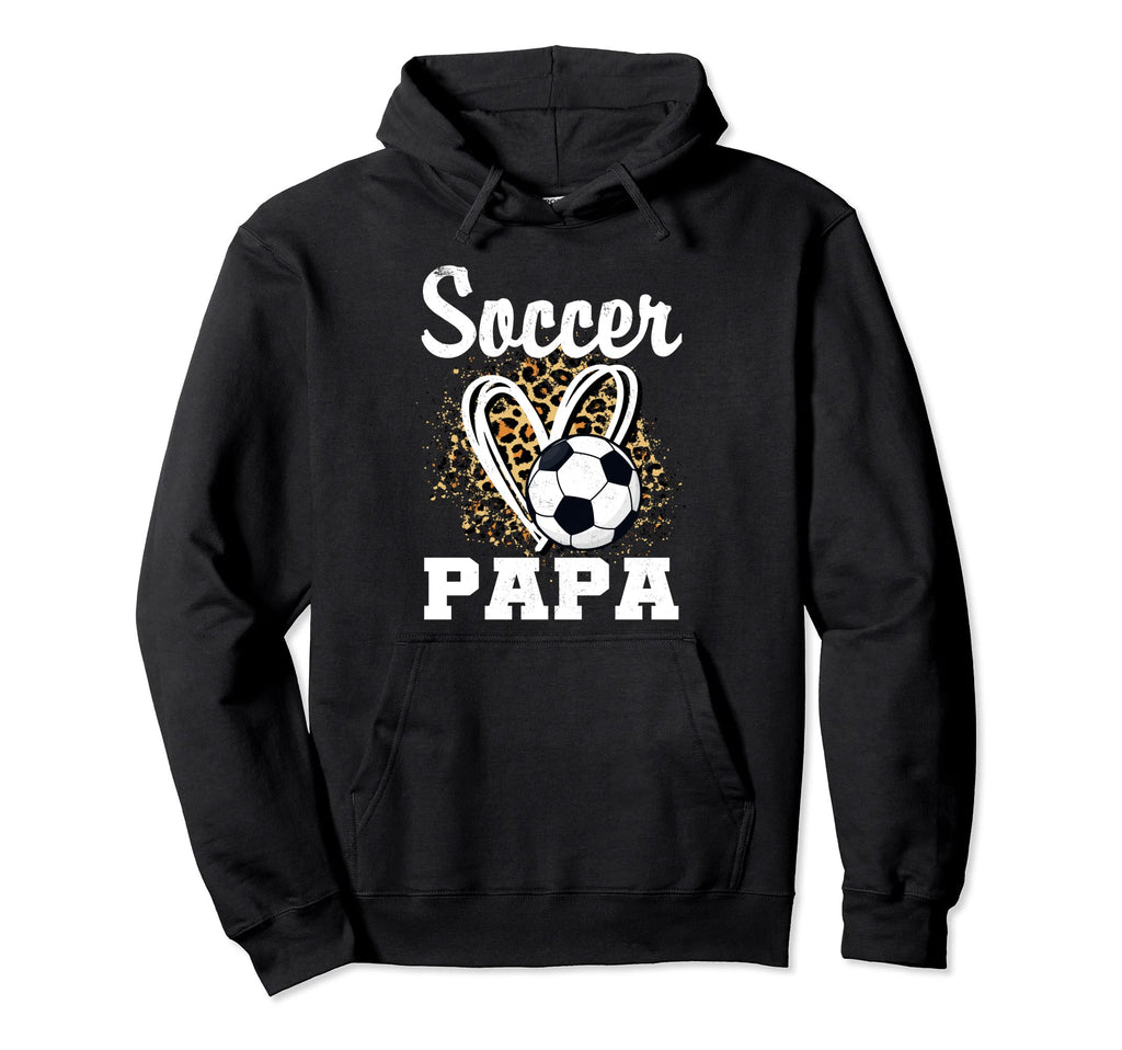 Soccer Papa Leopard Heart Hoodie - Trendy Graphic for Adults