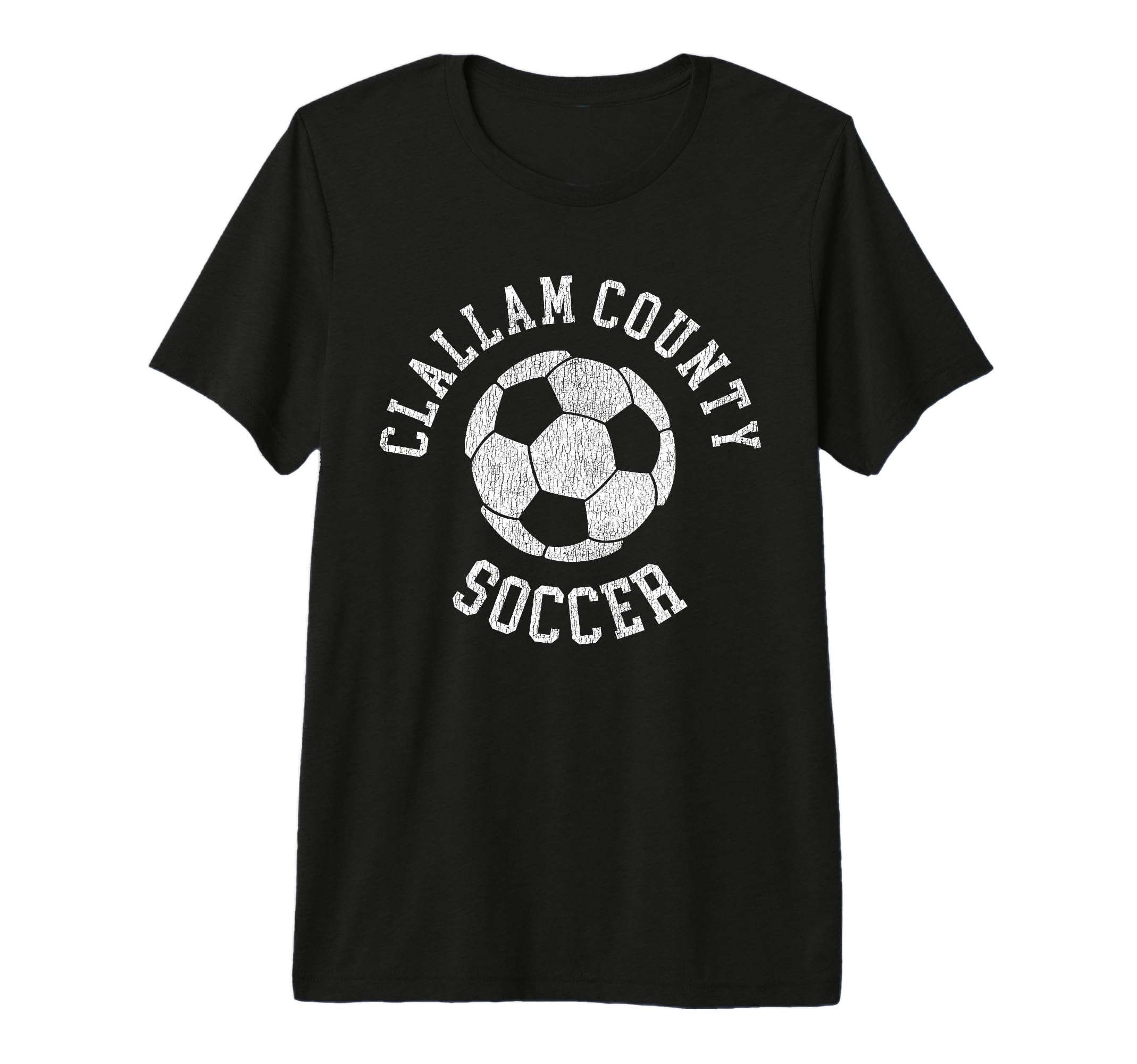 Clallam County Soccer Distressed 90S T-Shirt - Unique Graphic for Adults