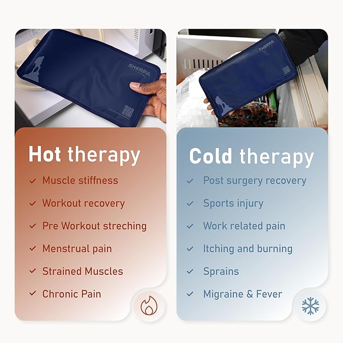 Large Ice Packs for Injuries Reusable - Soft Gel Hot and Cold Packs for Injuries, Hip, Shoulder, Back Pain Relief - 11.5" x 14.5" - Blue
