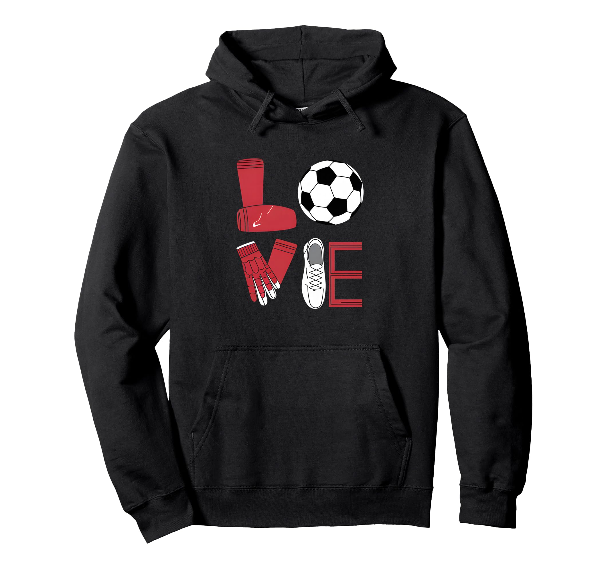 Love Soccer Heart Valentine Sports Hoodie - Aesthetic Graphic for Adults