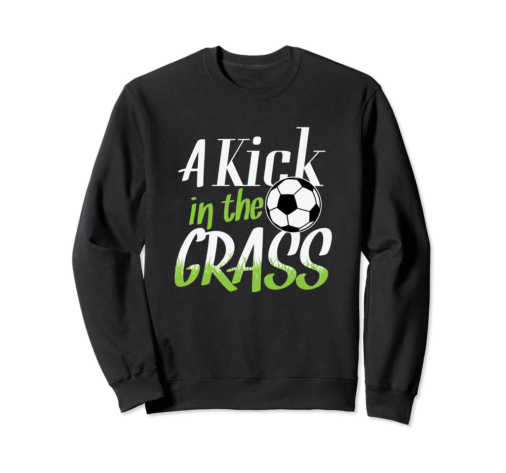Soccer Goal Kick Kick Grass Sweatshirt - Minimalist Print Men Women