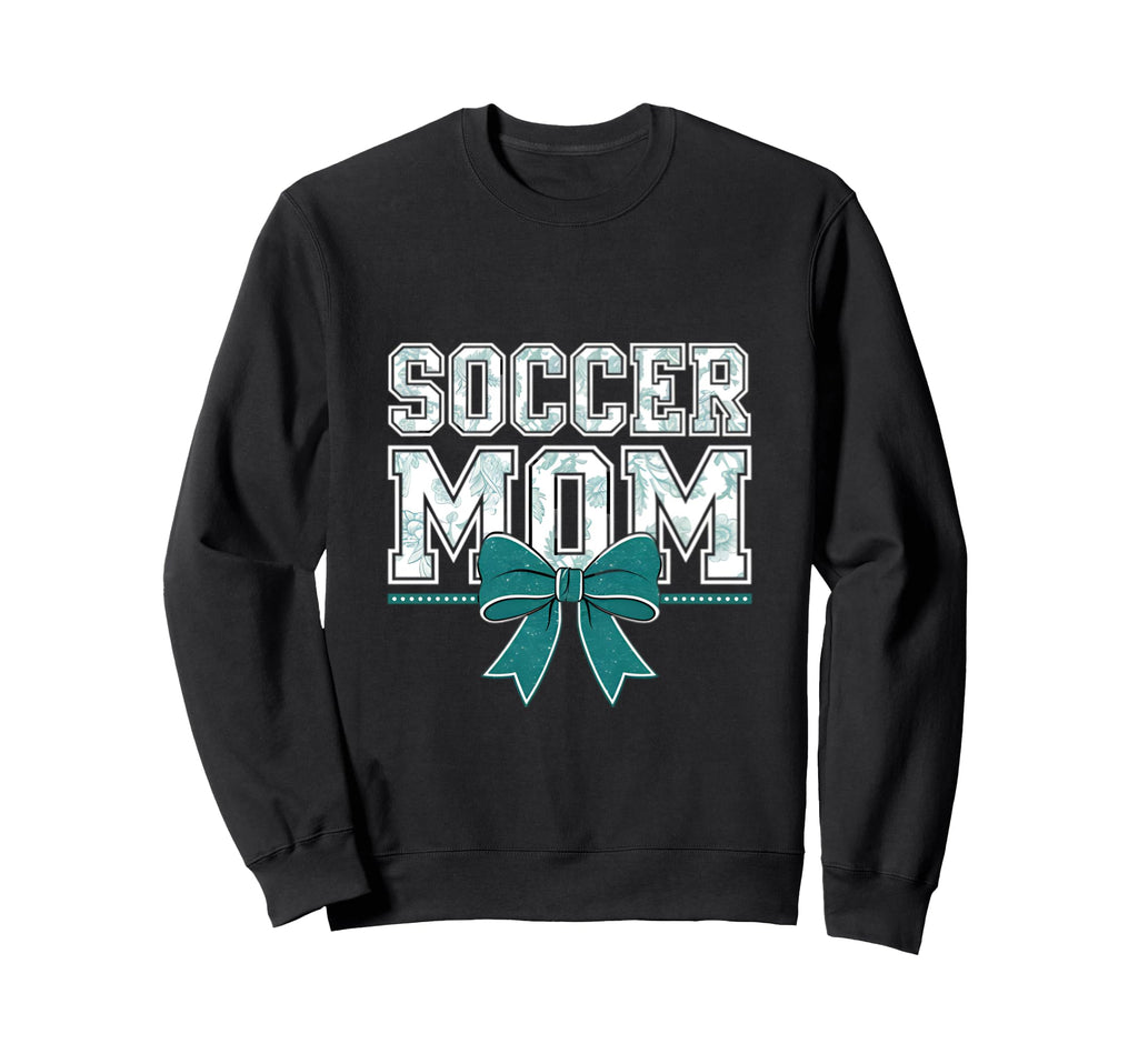 Soccer Mom Coquette Bow Mothers Day Sweatshirt - Trendy Graphic Unisex