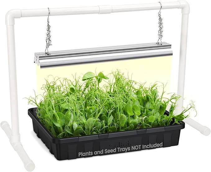 SOLIGT Grow Lights for Seed Starting, 2FT LED Full Spectrum Seedling Lights with Stand for Indoor Plants Vegetable Growing, Duoble Brightness, Height Adjustable, Energy Efficient