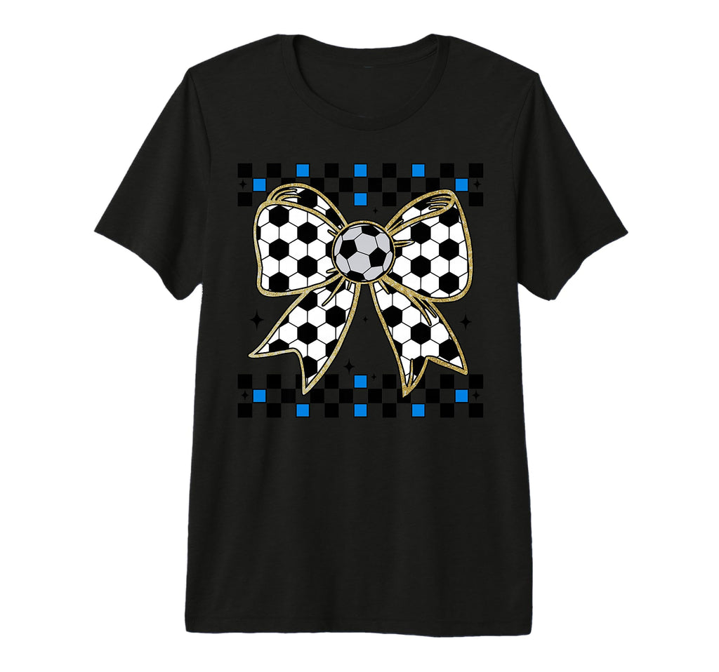 Soccer Bow Checkered Ribbon Gift Sweatshirt - Fun Novelty Design Unisex