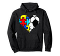 Autism Soccer Heart Funny Autism Hoodie - Minimalist Print for Adults