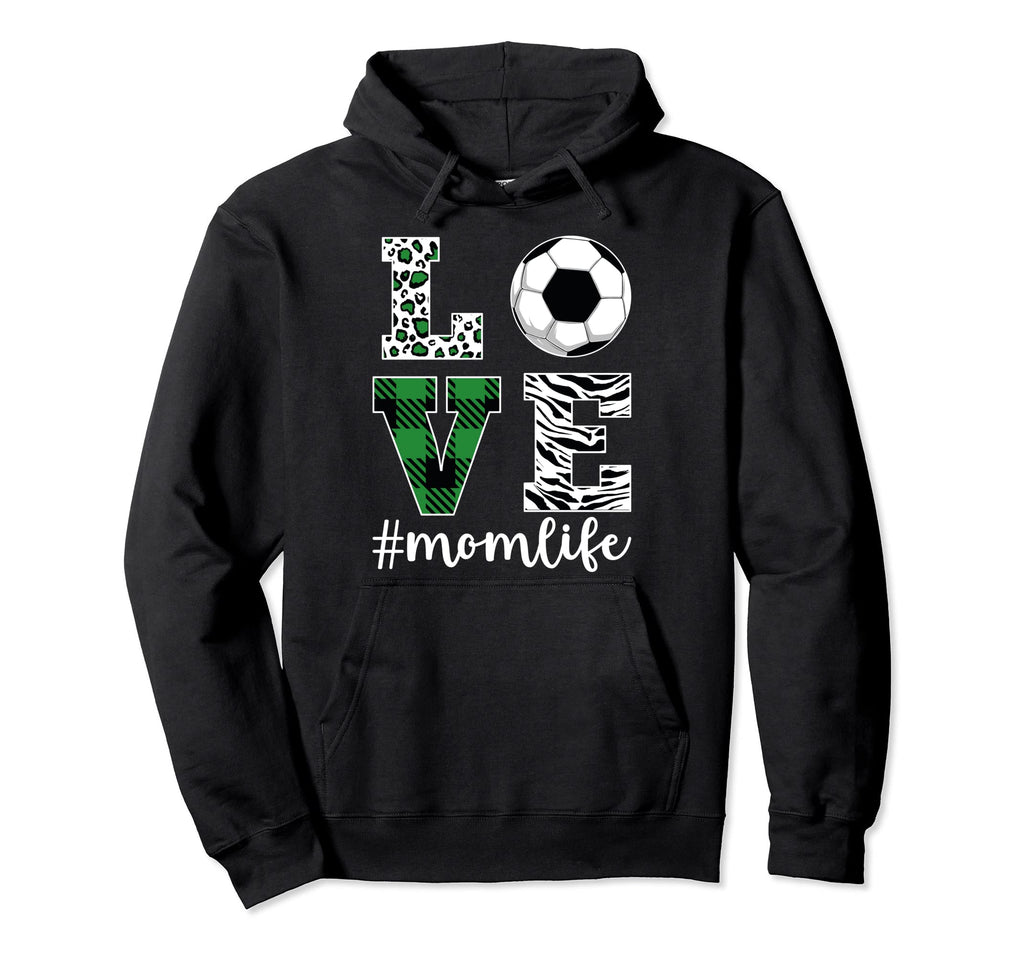Soccer Love Mom Life Leopard Zebra Hoodie - Fun Novelty Design Unisex