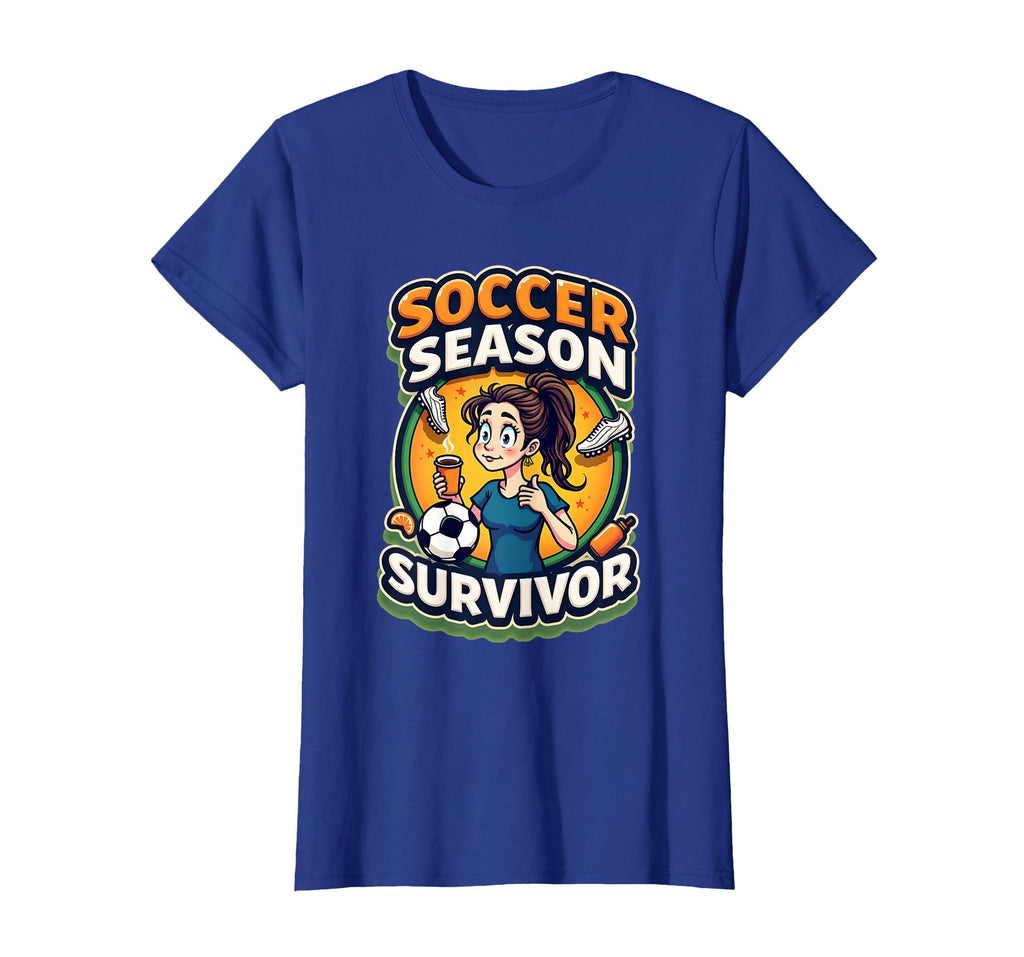 Soccer Season Survivor Funny Soccer Mom T-Shirt - Graphic Print Unisex