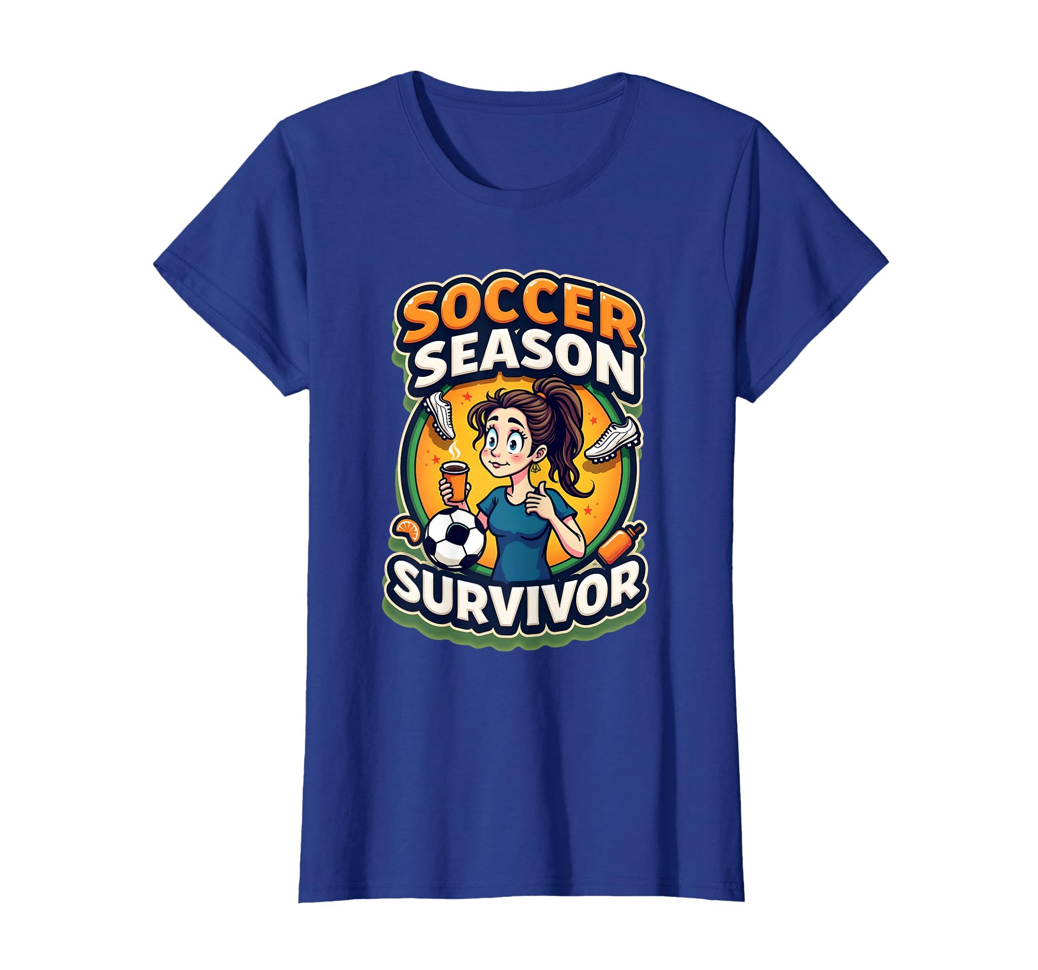 Soccer Season Survivor Funny Soccer Mom T-Shirt - Graphic Print Unisex