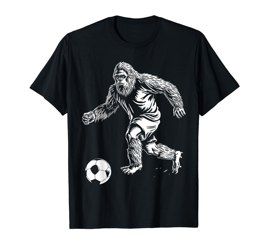 Bigfoot Playing Soccer Player Funny T-Shirt - Novelty Apparel Unisex