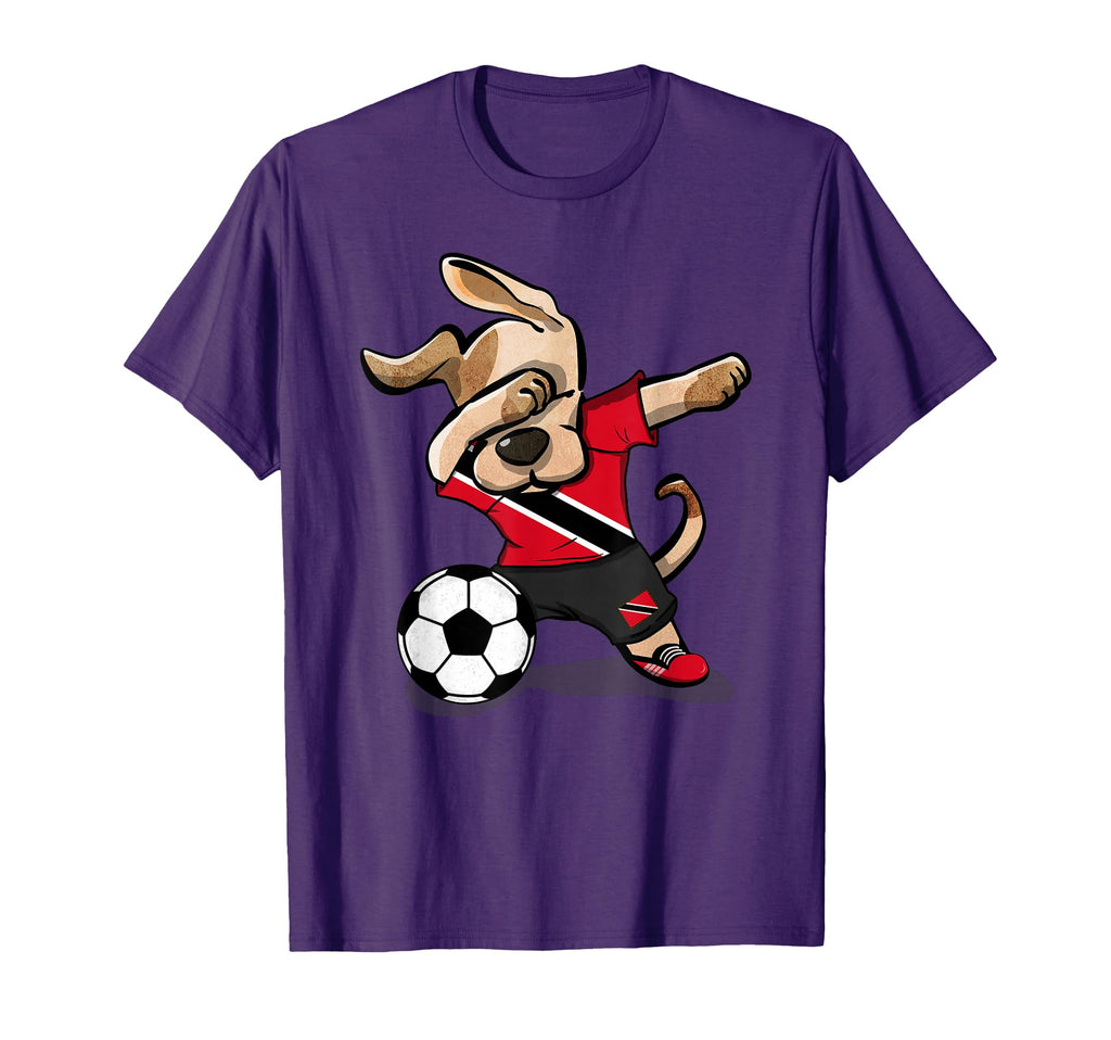 Dabbing Dog Trinidad And Tobago Soccer T-Shirt - Graphic Print Unisex