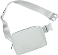 ODODOS Unisex Mini Belt Bag with Adjustable Strap Small Fanny Pack for Workout Running Traveling Hiking, Light Grey