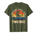 Two Rex 2Nd Birthday Bday Second T-Shirt - Fun Novelty Design for Adults
