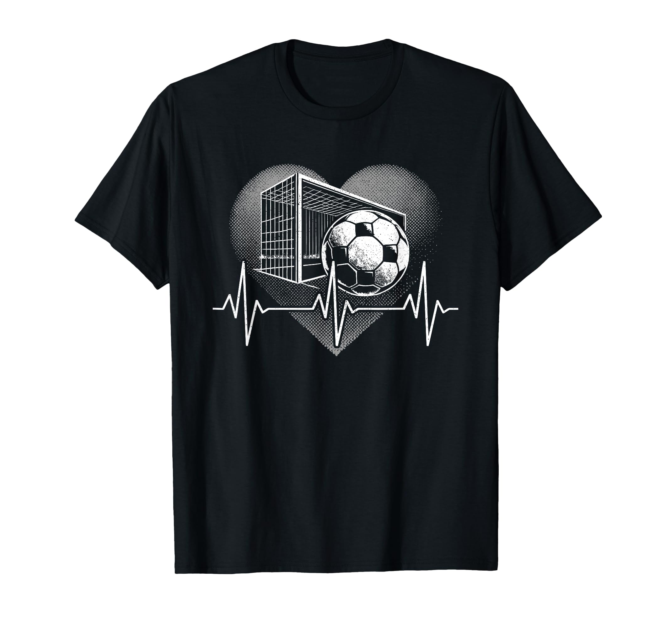 Heartbeat Soccer Player Goal Team T-Shirt - Unique Graphic Men Women