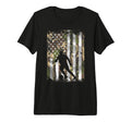 Camo Us Flag Soccer Silhouette T-Shirt - Fun Novelty Design Men Women