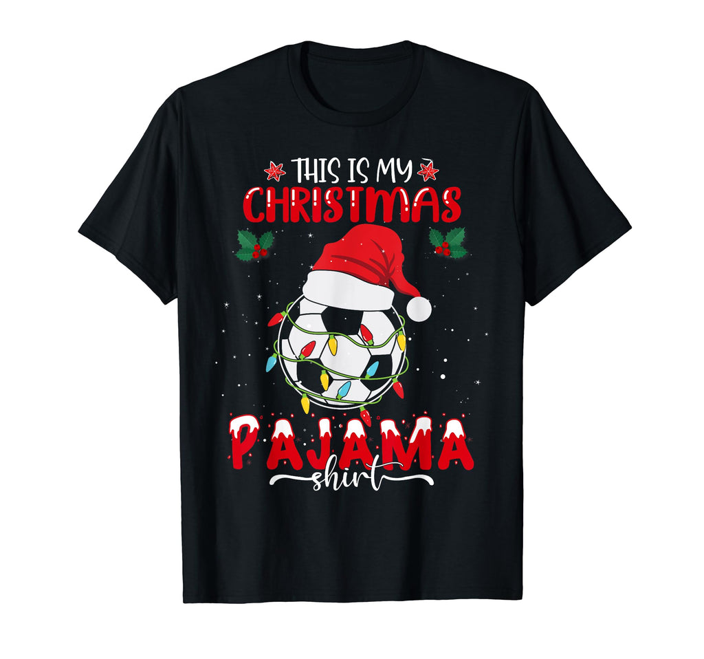 Merry Soccer Sport Funny Santa Hat T-Shirt - Custom Art Print for Adults