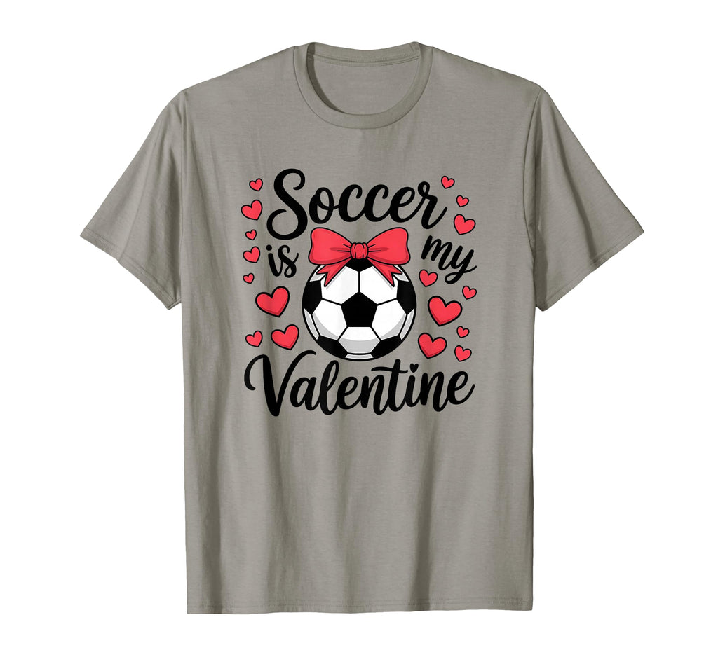 Valentines Day Soccer Funny T-Shirt - Casual Everyday Wear Men Women