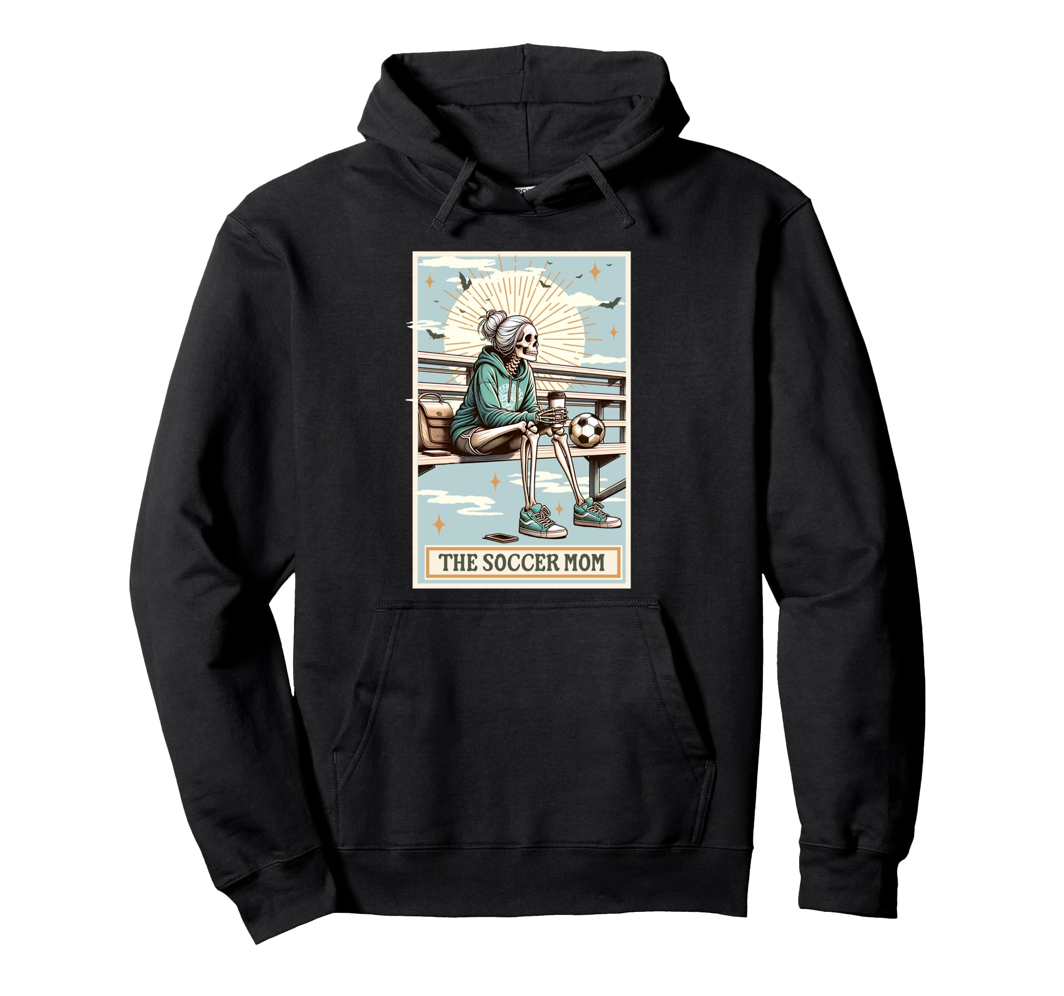 Soccer Mom Skeleton Card Gift Spooky Hoodie - Fun Novelty Design Men Women