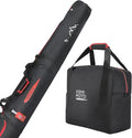 KEMIMOTO Ski Bag and Boot Bag Combo, Snowboard Bag Padded Ski Bags for Air Travel, Snow Ski Bags Fit Skis Up to 200cm, Ski Double Bag Combo