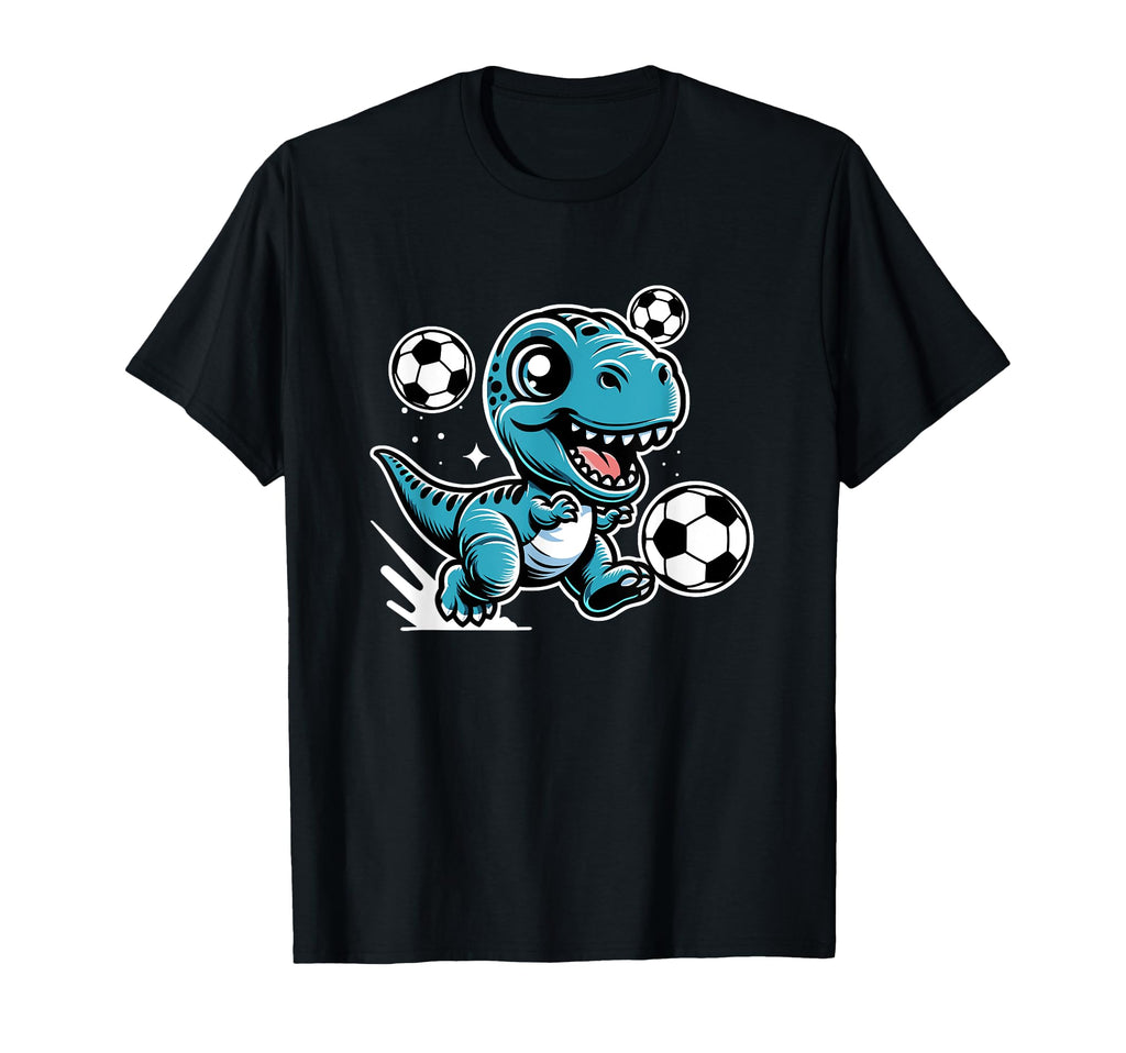 Funny Soccer Ball Dinosaur T-Shirt - Custom Art Print Men Women