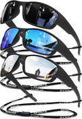 Polarized Sports Sunglasses Men UV400 Protection Lightweight Wrap Around Goggles for Cycling Fishing Driving Running