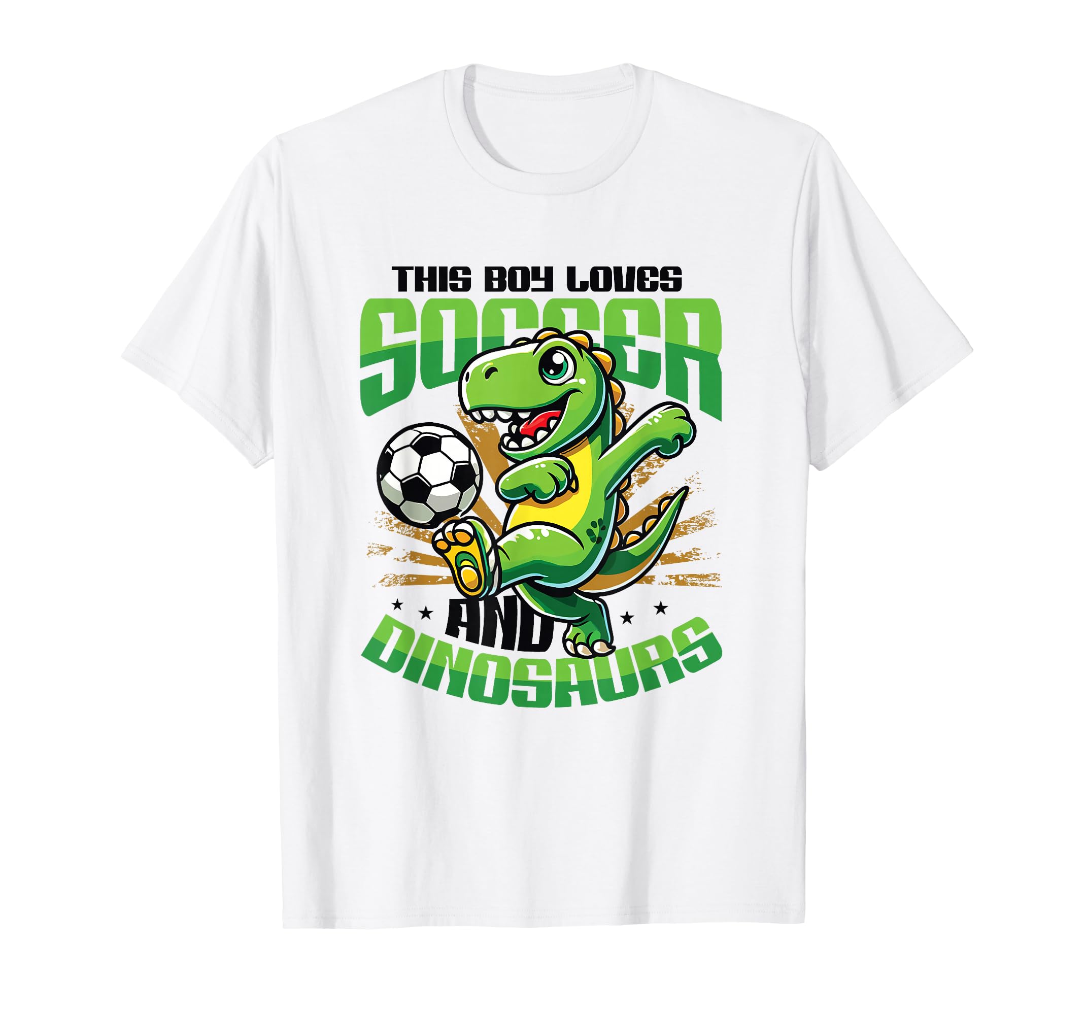 This Loves Soccer And Dinosaurs T-Shirt - Novelty Apparel for Adults