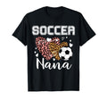 Soccer Nana Heart Leopard Grandma T-Shirt - Minimalist Print Men Women