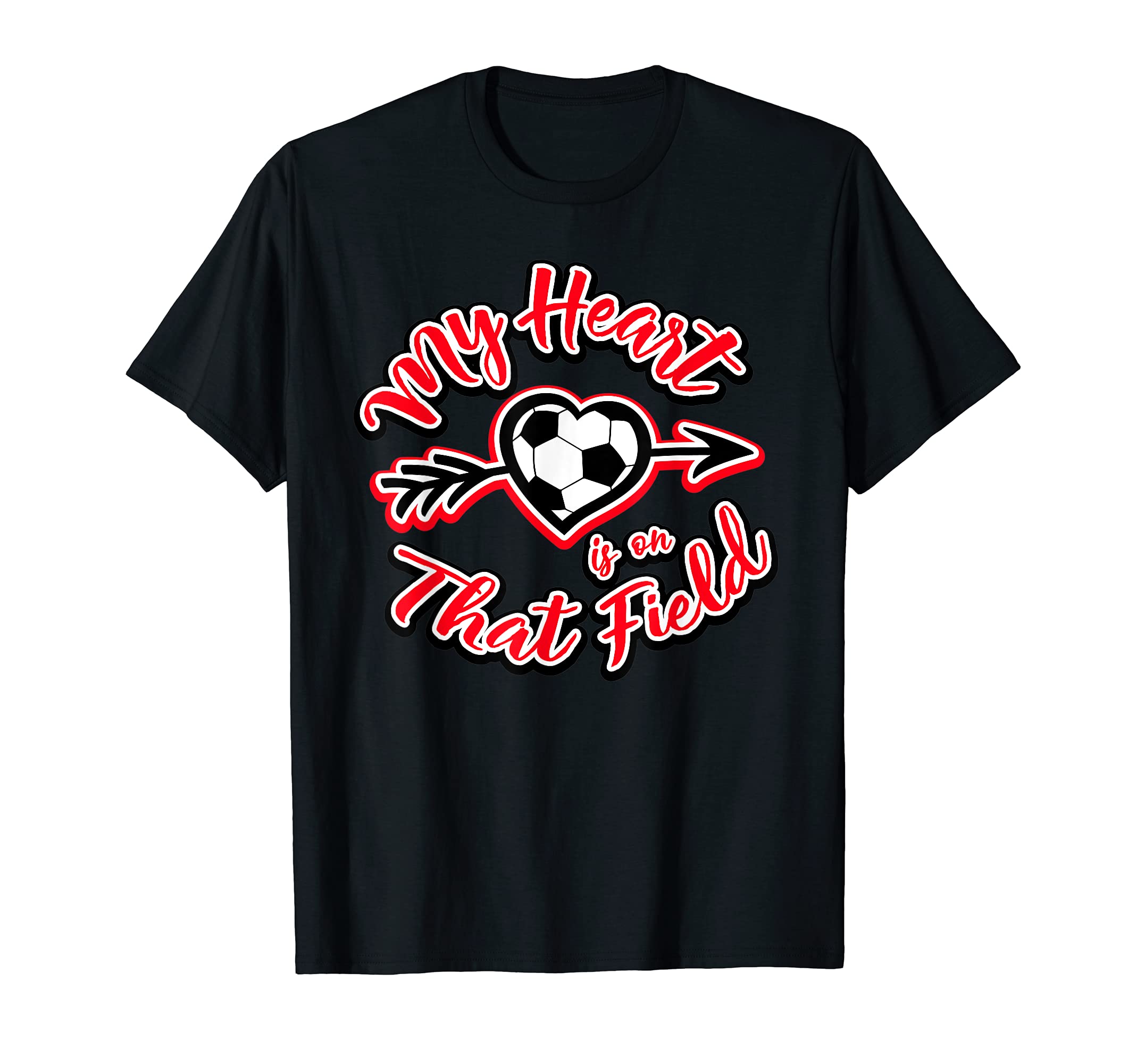 My Heart Is That Field Soccer Mom T-Shirt - Custom Art Print Unisex