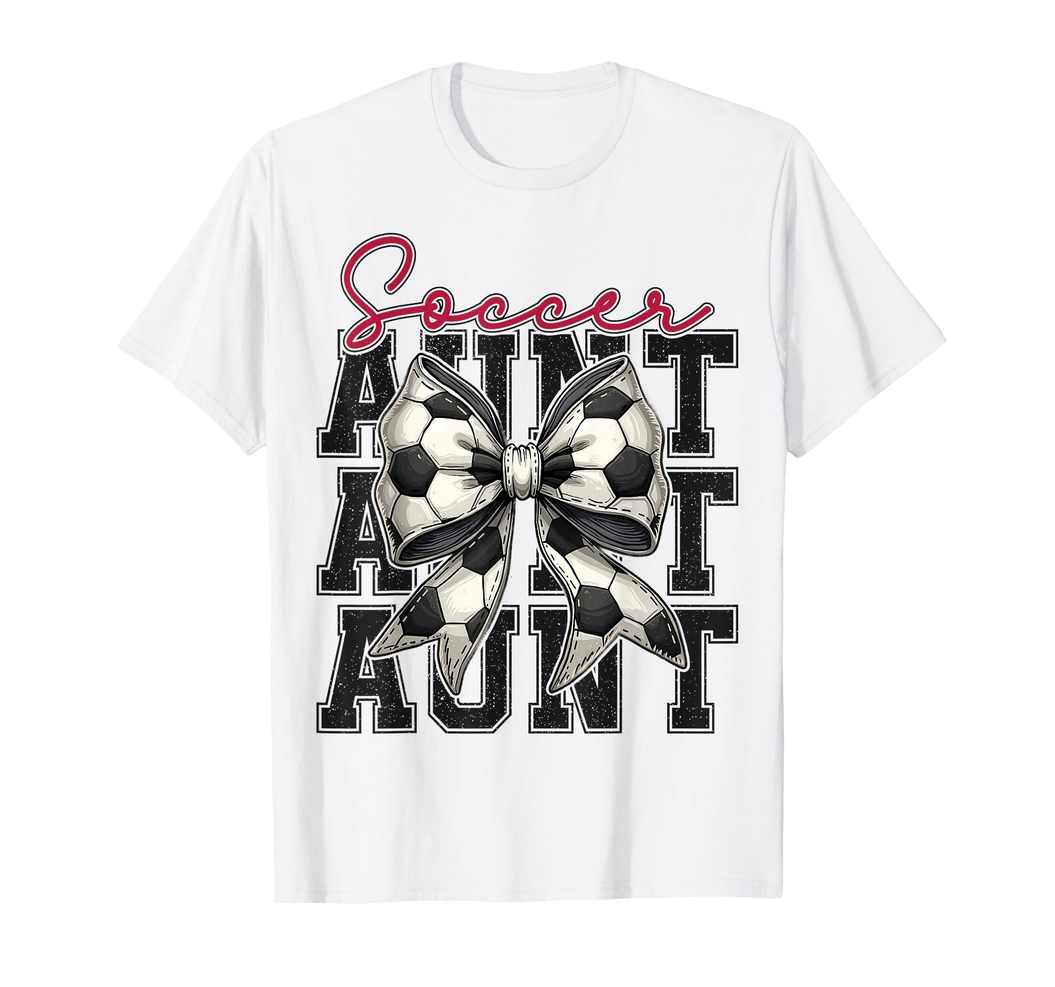 Soccer Aunt Funny Coquette Bow Soccer T-Shirt - Trendy Graphic Men Women