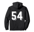 Number 54 Backside 80S 90S Team Jersey Hoodie - Novelty Apparel Unisex