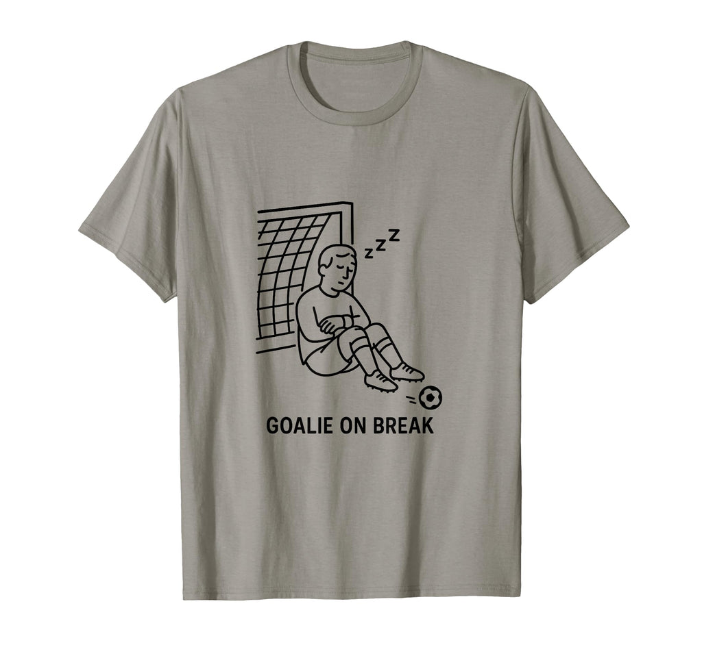 Snoozing Goalie Funny Soccer Line Art T-Shirt - Trendy Graphic Unisex