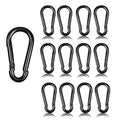 20PCS M5 Black Carabiner Clip, 3/16Inch Snap Hook Quick Link Small Clips, 2'' Spring Carabiner Link Buckle for Fishing Camping Hammock Dog Leashes-220LBS Holding Capacity