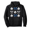 Soccer Balls Bows Soccer Player Blue Hoodie - Trendy Graphic for Adults