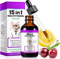 Cat Multivitamin,15 in 1 Cat Vitamins and Supplements, cat Vitamins for Indoor Cats, Liquid Drops for Heart Health, Bones, Joint, Skin & Coat, Immune System Support 60ml 2 fl.oz