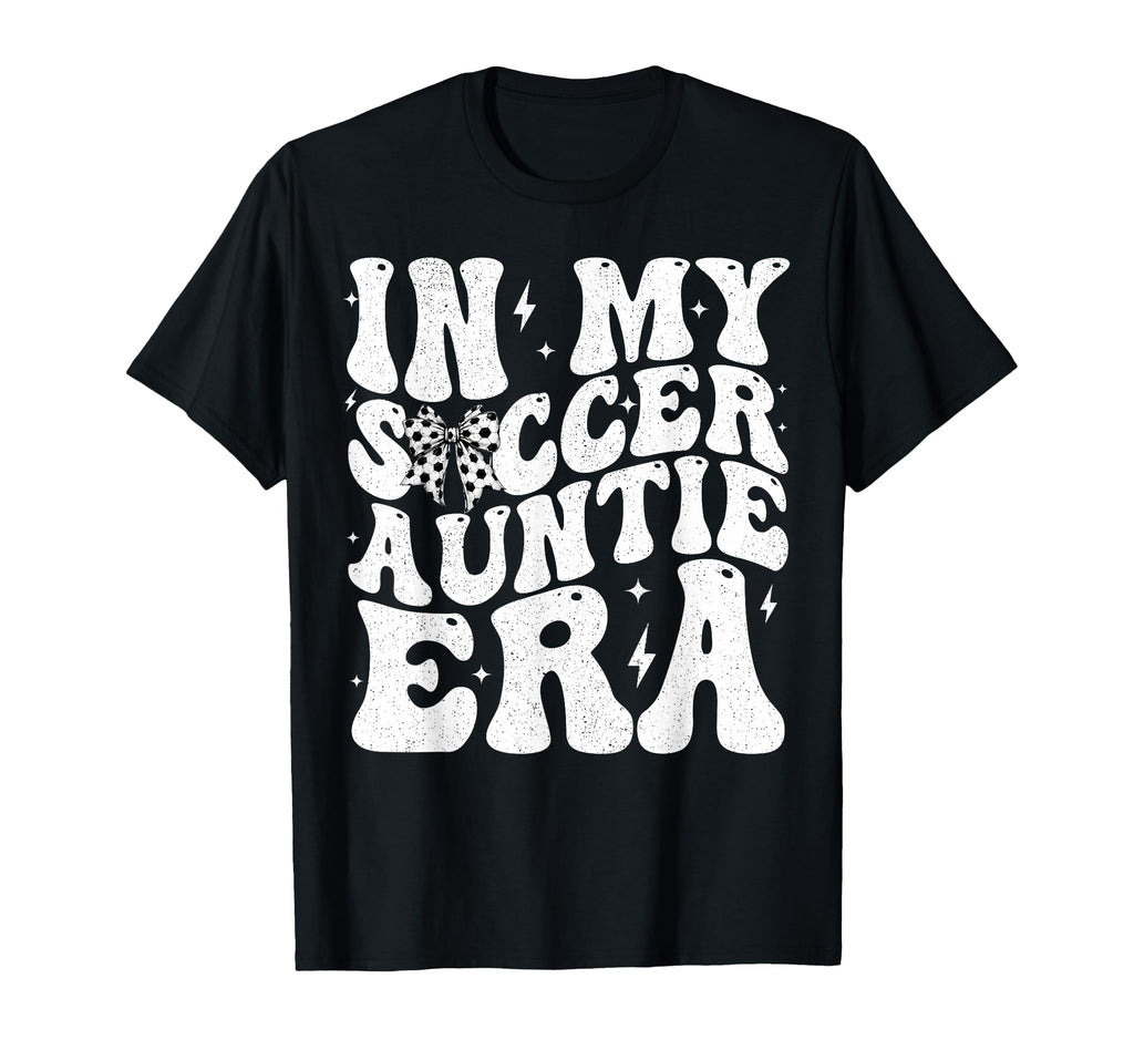 Soccer Auntie Funny Coquette Bow T-Shirt - Casual Everyday Wear Men Women