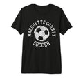 Marquette County Soccer Distressed 90S Tri T-Shirt - Graphic Print Unisex