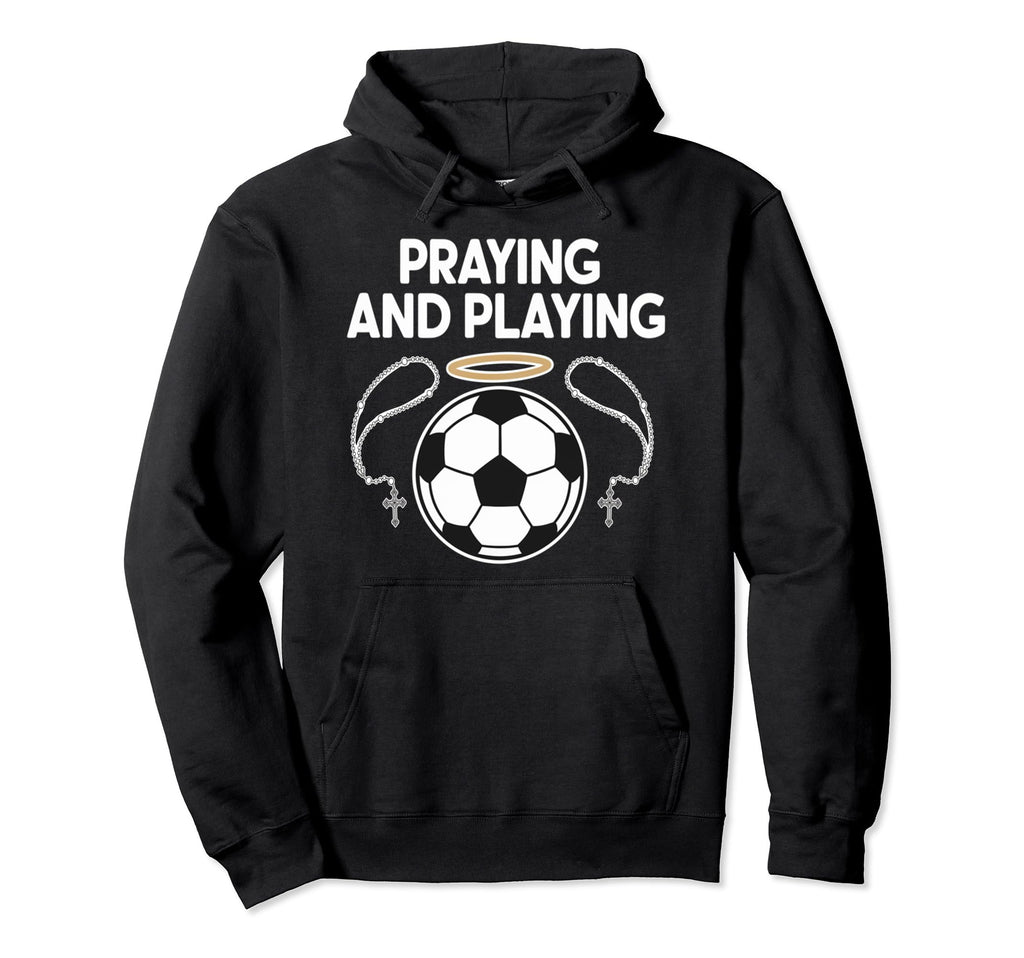 Praying Soccer Player Catholic Religious Hoodie - Custom Art Print Unisex