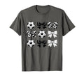Soccer Coquette Black White Soccer T-Shirt - Minimalist Print for Adults