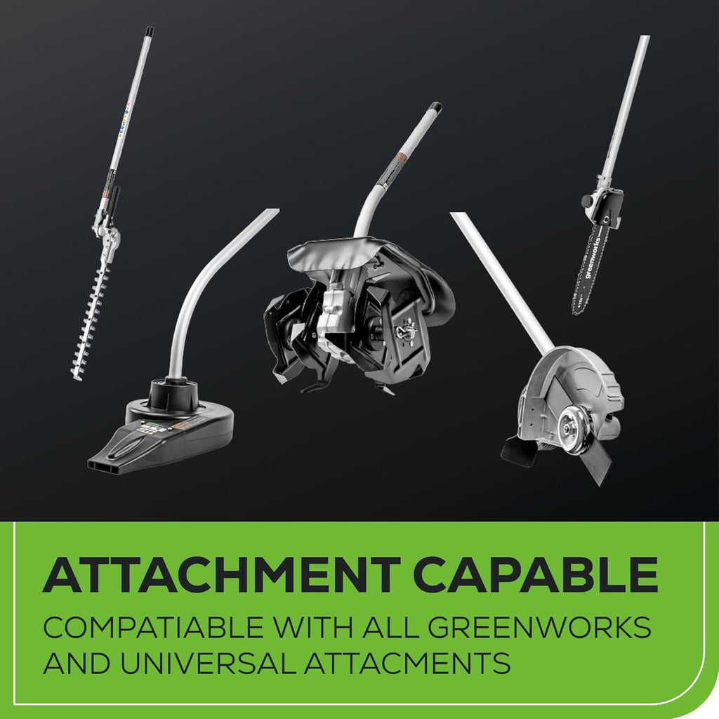 Greenworks 80V 16" Brushless Cordless (Attachment Capable) String Trimmer, 2.5Ah Battery and Charger Included