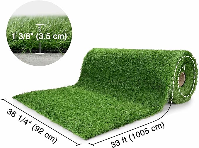 Yescom Sports Sled Strips Turf Gym Turf Flooring for Weight Sled Push Gym Equipment Outdoor Indoor Use 33'x3'(99 Sq.Ft) 1.38" H
