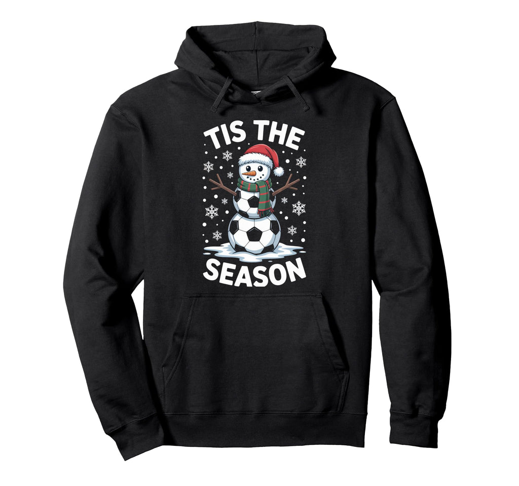 Tis Season Snowman Soccer Player Fun Hoodie - Unique Graphic Unisex
